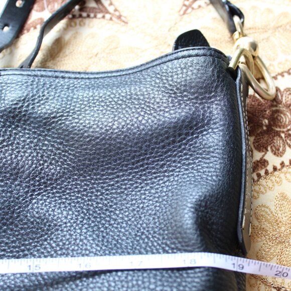 Cole Haan Pebbled Leather Large Bag Black w/Brushed Gold Hardware Lots of ROOM! - Picture 9 of 16